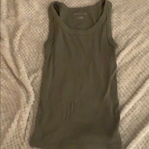 green ribbed tank top